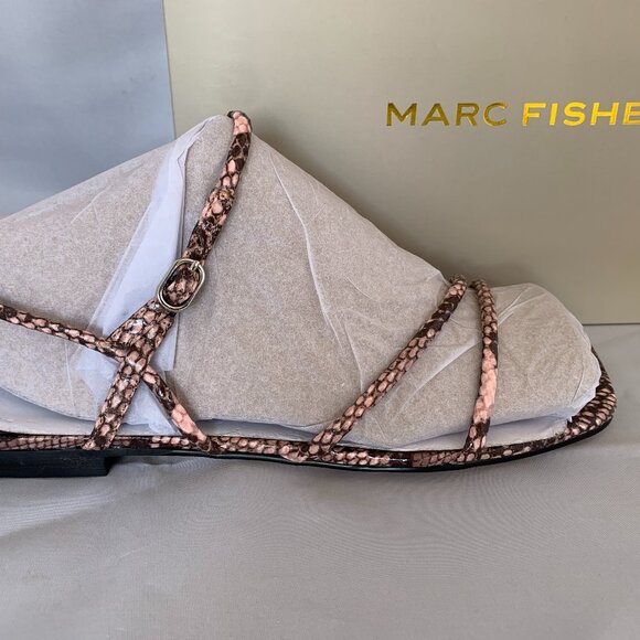 Marc Fisher Women's Mikal Flat Sandal Pink Black Size 8.5M - Picture 2 of 9